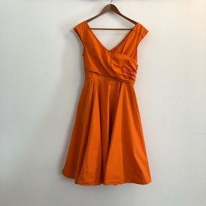 Fit and Flare Orange Full Dress